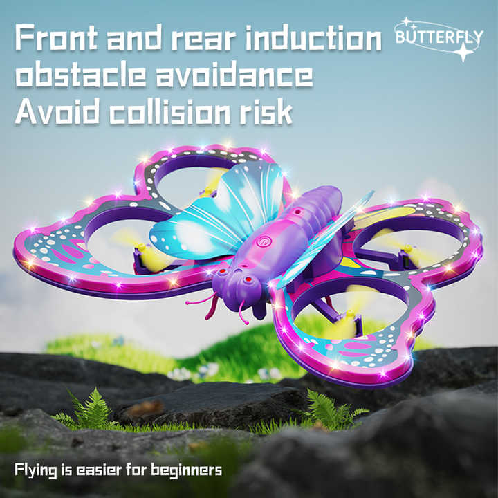 Foam RC Aircraft Intelligent Obstacle Avoidance Gravity Induction Remote Control Flying Butterfly Drone Girl Boy Toys