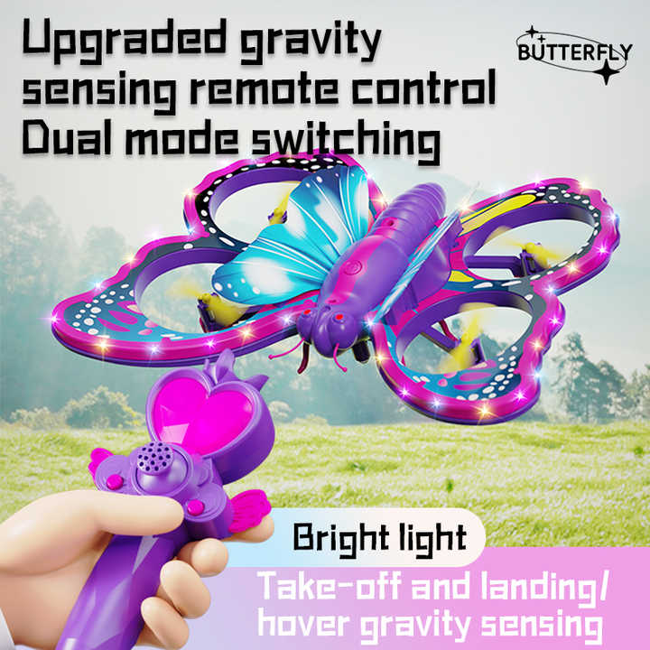 Foam RC Aircraft Intelligent Obstacle Avoidance Gravity Induction Remote Control Flying Butterfly Drone Girl Boy Toys
